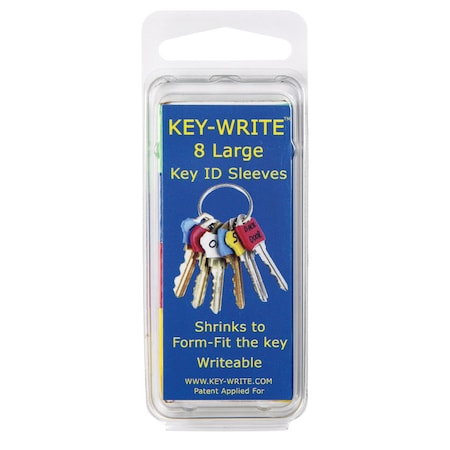 Key-Write Lucky Line Plastic Assorted Key Sleeve, PK8 80106